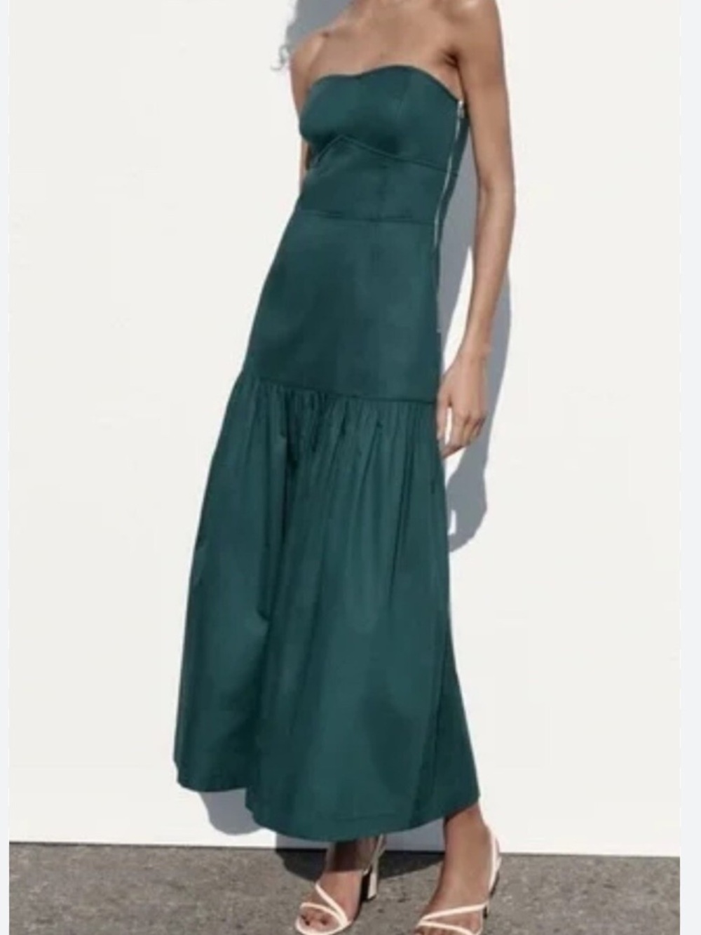 NWT Zara Drop Waist Strapless Dress